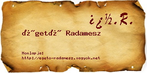 Égető Radamesz névjegykártya